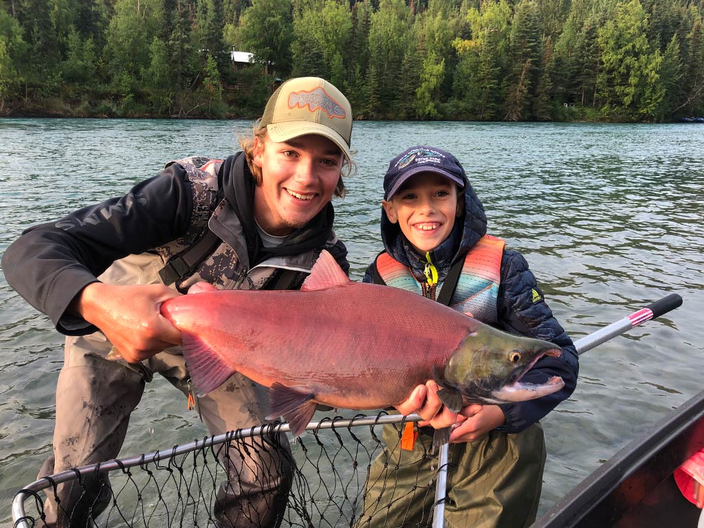 Salmon fishing in Alaska with guided fishing adventure